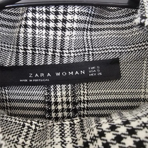 Zara Woman Plaid‎ Dress Small Gray  Puffy Sleeve Midi Belt Winter Work - Picture 11 of 13